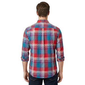 Chemise à <span class=keywords><strong>carreaux</strong></span> pour homme en flanelle 100% coton, manches longues, de haute qualité, avec logo personnalisé, fabrication OEM, XUCHANG - Product Image 3