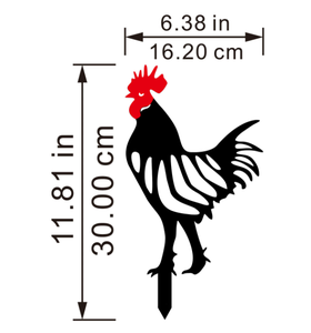 Ornement de jardin en métal découpé <span class=keywords><strong>SINOCS</strong></span>, décoration créative de paysage animalier, pendentif en fer forgé en forme de coq et de poule, pour l'intérieur - Product Image 2