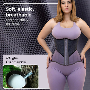 Corsé <span class=keywords><strong>de</strong></span> cintura transpirable <span class=keywords><strong>de</strong></span> látex estilo colombiano, el más vendido, con malla empalmada, logotipo y hebilla ajustable para control <span class=keywords><strong>de</strong></span> abdomen - Product Image 3