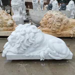 פסל פיסול בעלי החיים אריה שיש עיצוב חדש תוצרת סין