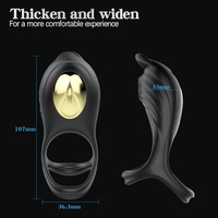 Saugender Penisring mit 5 Vibrationsstufen, Fernbedienung, ABS+Silikon, Unisex, Verzögerungs-Doppelring-Vibrator, Erotik-Großhandel