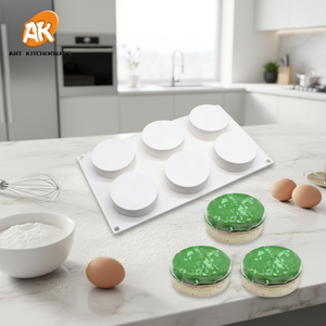 Moule à gâteau en silicone rond AK à 6 cavités pour pâtisserie, ustensile de cuisine DIY pour chocolat, dessert, pâtisserie, outil de cuisson MC131 - Product Image 3