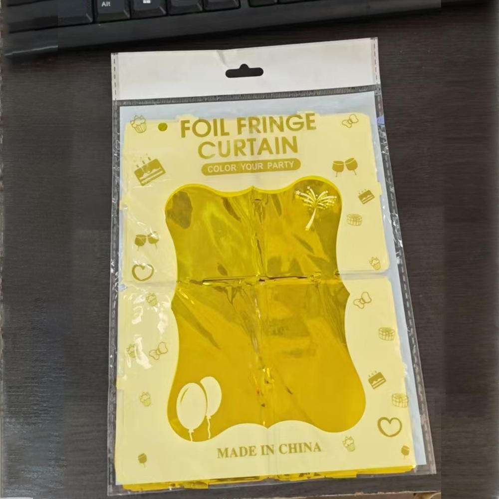 Grand rideau de pluie carré doré 1*2m