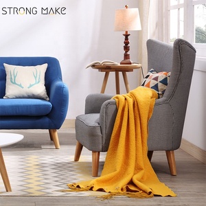 Stile nordico casa moderna poltrona divano in <span class=keywords><strong>tessuto</strong></span> mobili soggiorno divano singolo - Product Image 2