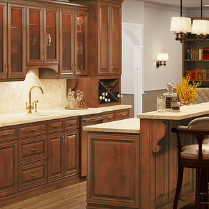 Gabinetes de <span class=keywords><strong>Cocina</strong></span> Modulares Modernos con Construcción de MDF, Tablero de Melamina, Base para Fregadero, Barra de <span class=keywords><strong>Desayuno</strong></span> y Protector contra Salpicaduras - Product Image 3