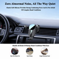 Support de téléphone universel pour grille d'aération de voiture, à fixation automatique par gravité, avec panneau rond en métal brossé et logo personnalisé, pour la navigation GPS et la conduite