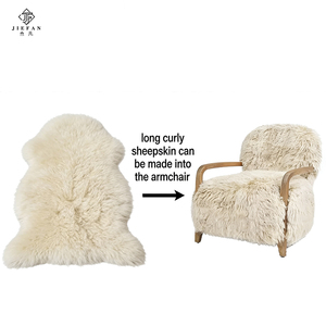Natuurlijke groothandel schapenvacht tapijten echt leer met lang haar schapenvacht leer echt bont deken autobekleding dierenbont - Product Image 6
