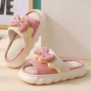 Nuevo Material TPR Zapatillas de suela para mujer Nuevos estilos <span class=keywords><strong>Falx</strong></span> Shoe Upper Bow zapatillas para mujer con material alto - Product Image 4