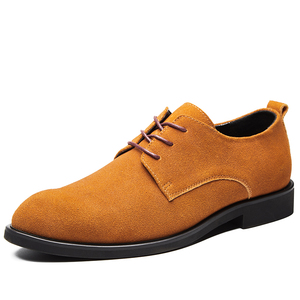 Abito da <span class=keywords><strong>uomo</strong></span> Derby uniforme <span class=keywords><strong>scarpe</strong></span> Oxford alla moda pulisci a colori bassi con lacci in finta pelle scamosciata formale a punta da lavoro - Product Image 1