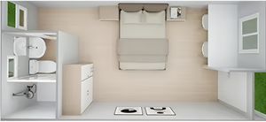 Kit complet de <span class=keywords><strong>maison</strong></span> en conteneur en acier à structure plate, fabrication directe d'usine, design moderne, utilisation en bureau, applications extérieures pour hôtels/villas/gîtes ruraux - Product Image 3