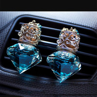Diffuseur de parfum pour voiture à clipser sur grille d'aération, flacon en verre suspendu, flacons de parfum en cristal
