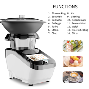 <span class=keywords><strong>Robot</strong></span> de <span class=keywords><strong>cuisine</strong></span> multifonctionnel avec écran TFT 7 pouces et Wi-Fi, mélangeur, mixeur, thermomixeur pour restaurant - Product Image 2