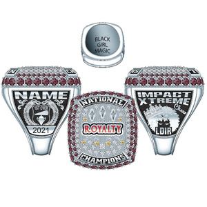 แหวนแชมป์เปี้ยนรูปหัวใจประดับคริสตัลและโลหะผสมคุณภาพสูงชุบทองคำสีกุหลาบแบบกำหนดเองได้สำหรับทุกเพศ - Product Image 1