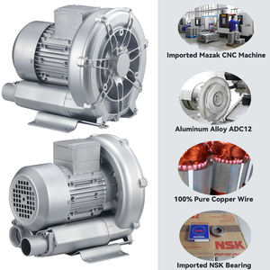 เครื่องเป่าลมร้อนแบบวงแหวนด้านข้างสำหรับถังเติมอากาศเครื่องเป่า2HP แรงดันสูงแบบปรับแต่งได้0.5HP 1HP - Product Image 5