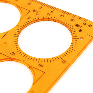 Juego <span class=keywords><strong>de</strong></span> Reglas <span class=keywords><strong>de</strong></span> Dibujo Multifuncionales Redondas <span class=keywords><strong>de</strong></span> Plástico y Plantillas Geométricas para Estudiantes - Product Image 4