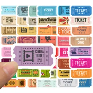 vintage tiket Suppliers-50 Eropa dan Amerika Klasik Tagihan Retro Tanda Pos Antik Tiket Stub Game Hiburan Akun Ponsel Stiker Perjalanan Tidak
