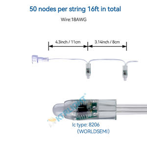 DC5V 8206 пиксельные узлы белый провод IP68 пуля светодиодные пиксельные огни RGB адресуемый цвет мечты CE ROHS интеллектуальная световая лента - Product Image 2
