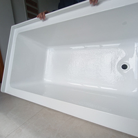 Baignoire blanche Concise pour une personne, jupe acrylique Simple, baignoire ABS, jupe Simple, baignoire autoportante, une jupe, tablier
