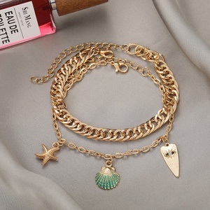 Tobillera Retro Multicapa con Colgante de Estrella de Mar y Concha Verde <span class=keywords><strong>para</strong></span> Mujer, Tobilleras de Playa con <span class=keywords><strong>Ojo</strong></span> de Horus, Joyería de Verano - Product Image 5