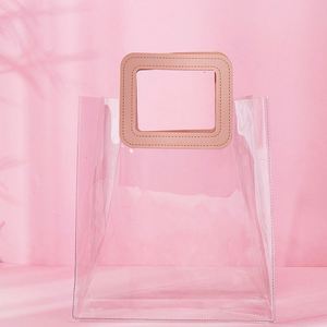 Sac fourre-tout transparent en PVC, tendance, imperméable, pour le shopping ou les cadeaux, avec logo personnalisé, vente en gros - Product Image 4
