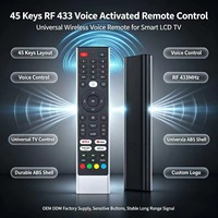 Control Remoto por Voz RF 433 de 45 Teclas, Fabricación OEM ODM, Control Remoto Inalámbrico Universal por Voz para Televisores LCD Inteligentes