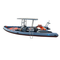 Hedia 27 pieds 8 m SP800 Bateau pneumatique de luxe RIB Hypalon pour la famille, bateau à rames avec moteur de 300 CV, pont avant