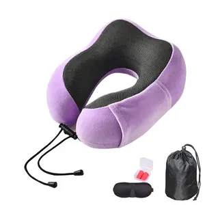 Ajustable U forma memoria espuma viaje cuello almohada para el coche de viaje siesta cojin de descanso