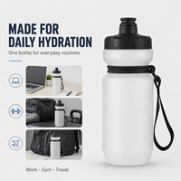 Bouteille d'eau publicitaire sans BPA, réutilisable, en plastique, pour le sport, avec logo personnalisé, en PP, OEM ODM, bouteille compressible, fabrication en usine