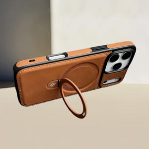 2025 Popular Color naranja teléfono PU cuero funda para teléfono móvil con soporte magnético para <span class=keywords><strong>iPhone</strong></span> 17 Air 17 Pro Max contraportada - Product Image 3