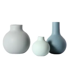 Hot Sale Hohe runde Keramik Blumenvase, dekorative Vase für Wohnkultur Wohnzimmer Büro Blumen knospe Vase