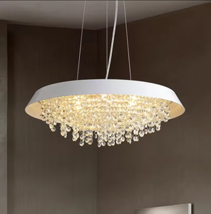 Zeal Lighting lámpara colgante Hotel LED lujo oro techo redondo moderno cristal gota de lluvia araña - Product Image 1