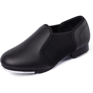 Chaussures de claquettes Dynadans pour filles, unisexes, en cuir PU, élastiques, à enfiler, talon plat pour la danse - Product Image 4