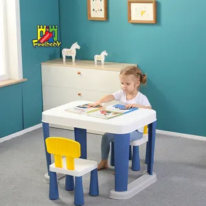 Feelbaby fornitori tavolo e sedia da scrivania regolabili Set tavolo da bambino moderno in plastica per cartoni animati per bambini studio scolastico bambini 5 Set