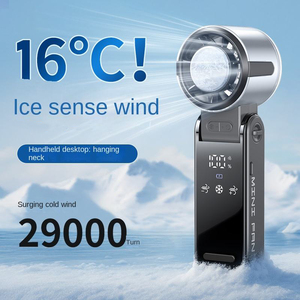 Mini Air Cooler Fan Portable Rechargeable Bladeless Digital Display Handheld 5W <b>Battery</b> <b>Operated</b> - Product Image 2
