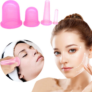 Ensemble de 4 ventouses en silicone rose pour la thérapie par ventouses, <span class=keywords><strong>appareil</strong></span> de ventouses faciales pour la réduction de la <span class=keywords><strong>cellulite</strong></span>, ventouses pour soulager la douleur - Product Image 2