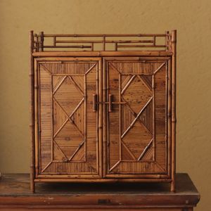 Mueble de Bambú Rectangular para Almacenamiento de Té, Ecológico, para Accesorios de Ceremonia del Té, Tipo Vertical, Ratán Anji - Product Image 2