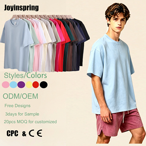 T-shirt ample vintage en coton peigné épais 230g pour jeune garçon, coupe européenne oversize, manches courtes, épaules tombantes, couleur unie, modèle OEM - Product Image 1