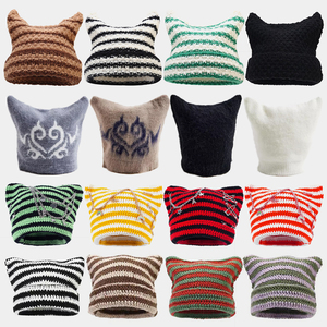 Gorro con calentador <span class=keywords><strong>de</strong></span> orejas <span class=keywords><strong>de</strong></span> <span class=keywords><strong>gato</strong></span> <span class=keywords><strong>a</strong></span> rayas para mujer, gorro <span class=keywords><strong>de</strong></span> punto con cuernos <span class=keywords><strong>de</strong></span> Diablo, gorro <span class=keywords><strong>de</strong></span> esquí cálido <span class=keywords><strong>de</strong></span> invierno <span class=keywords><strong>de</strong></span> ganchillo para Niñas para Halloween - Product Image 4