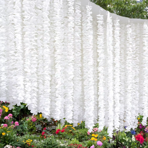 Muro de Flores de Glicinia Artificial <span class=keywords><strong>para</strong></span> Decoración de Bodas, Cumpleaños, Rectangular, <span class=keywords><strong>para</strong></span> Interiores, Exteriores y Techos - Product Image 4