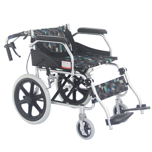 Silla de ruedas manual plegable portátil de aluminio, equipo de viaje ligero para personas mayores con ruedas pequeñas - Product Image 2