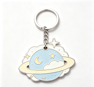 Custom Metal Planet Key Chain Enamel Star Moon <b>Keyring</b> Handmade Lightweight Gift for Christmas Birthday Wedding - Product Image 4