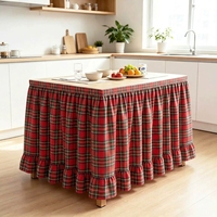 Jupe de table à volants épaissie à motif écossais pour événements transfrontaliers, mariages, podiums, hôtels et rideau décoratif