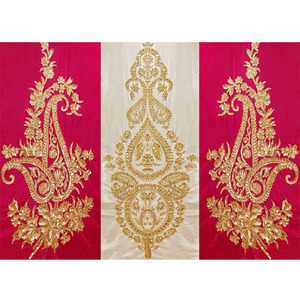 Cortinas de fondo bordadas para boda, hermoso Maharani, Gujarati, Real - Product Image 1