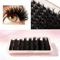 Extensions de cils ultra douces en faux vison mat personnalisées de 0,03 mm, boucles en D, pré-fabriquées