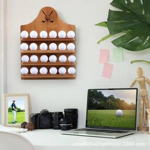 Custom Wooden Wall Mounted Storage Rack For <b>Golf</b> <b>Balls</b> Natural Wood Color Durable Multipurpose Organization Shelf - Product Image 4