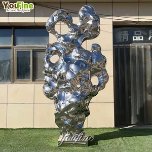 Escultura de <span class=keywords><strong>rocalla</strong></span> de Taihu de acero inoxidable abstracto moderno al aire libre - Product Image 2