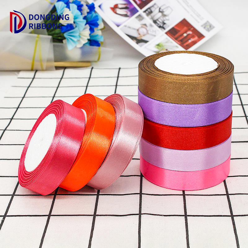 Wholesale Ribbon Mix 196 Colors 3/4 Inch 2cm Satin Ribbon for Gift Box