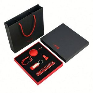 Customised Promotional Men Business Corporate Gifts Set Personality <b>Key</b> <b>Chain</b> With Box Gift Car Leather Keychains for 4S - Product Image 1