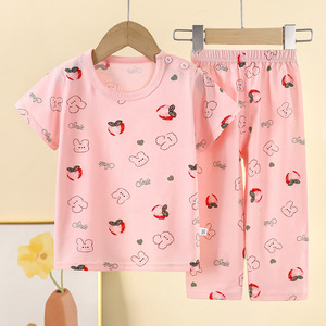 <span class=keywords><strong>Pigiama</strong></span> Estivo in Cotone a Maniche Corte per Bambini e Neonati, Traspirante e Anti-Sudore - Product Image 4