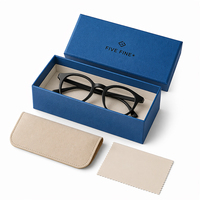 Emballage de lunettes de luxe unique, fait main, personnalisable, boîte en carton pour lunettes optiques, étui à lunettes, ensemble avec estampage à chaud et gaufrage doré